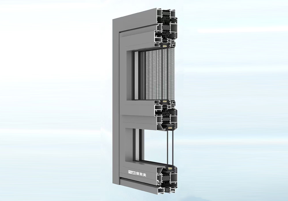 黑馬80系統門-低門檻(外開門 內開窗)門中窗